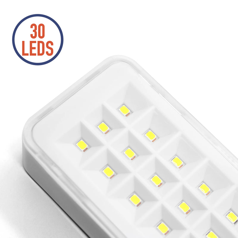 KIT 3 Luminárias de Emergência - 30 LEDS, Recarregável e Bivolt