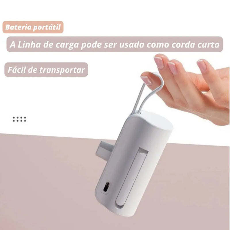 Mini Power Bank Portátil 5000mAh 2 em 1 - BatteryMax