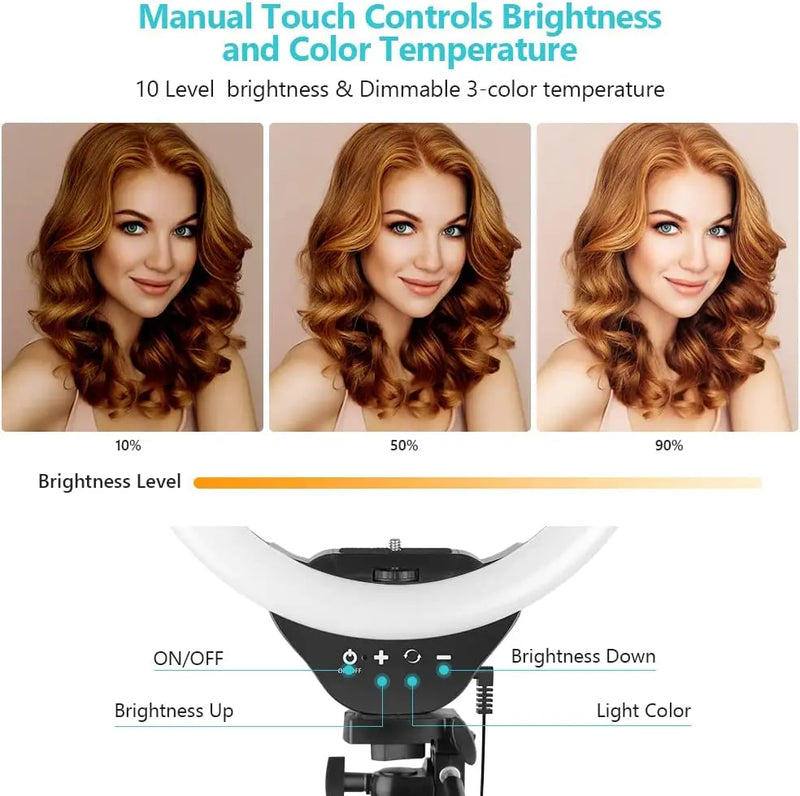 Kit Completo Ring Light Profissional - Tripé Universal e controle remoto