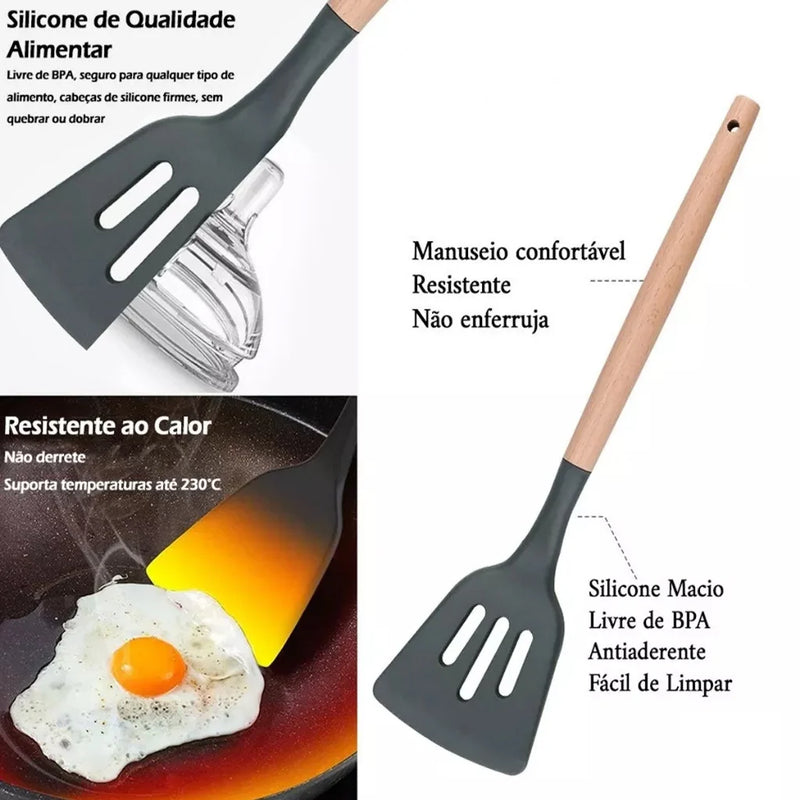 Conjunto de utensílios de cozinha com 12 peças