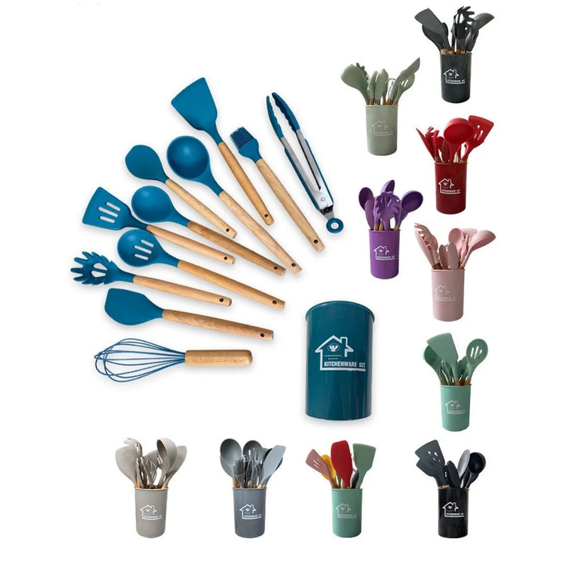 Conjunto de utensílios de cozinha com 12 peças