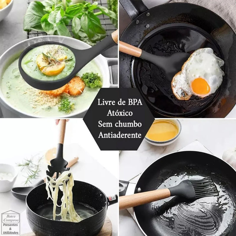 Conjunto de utensílios de cozinha com 12 peças