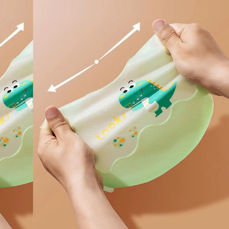 Adjustable Bibs Handle Silicone Crumbs With Cartoon Design For Baby