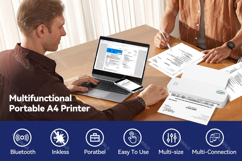 Impressora Térmica Portátil - Versátil, Portátil, Bluethooth e Wifi