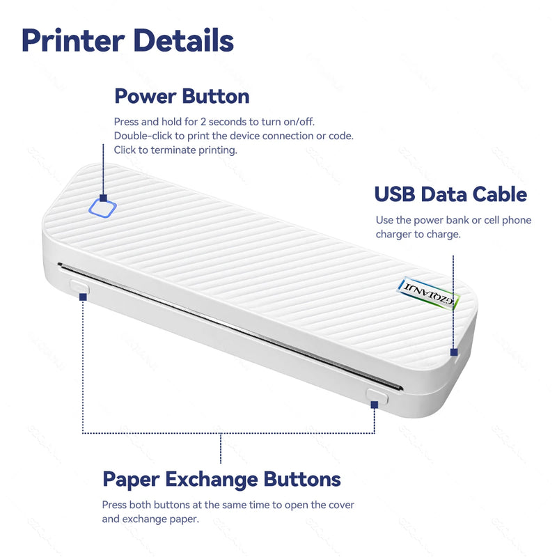 Impressora Térmica Portátil - Versátil, Portátil, Bluethooth e Wifi