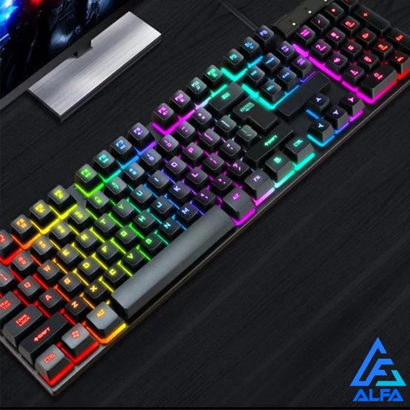 Teclado Gamer Semi-mecânico RGB LED Retroiluminado - Computador