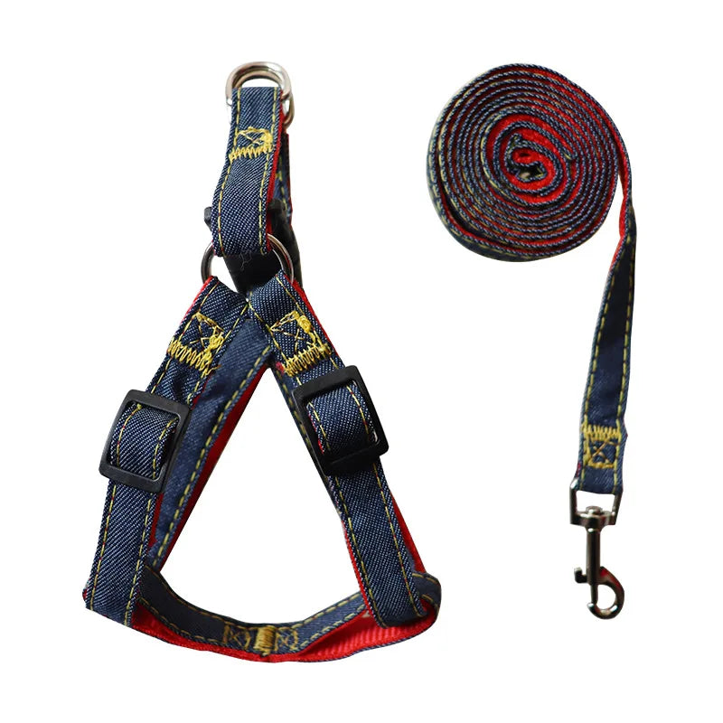 Conjunto de Coleiras Jeans para cachorro