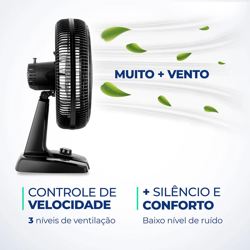 Ventilador de Mesa Mondial - 40cm Turbo com 6 pás - VT-40-NB 127V